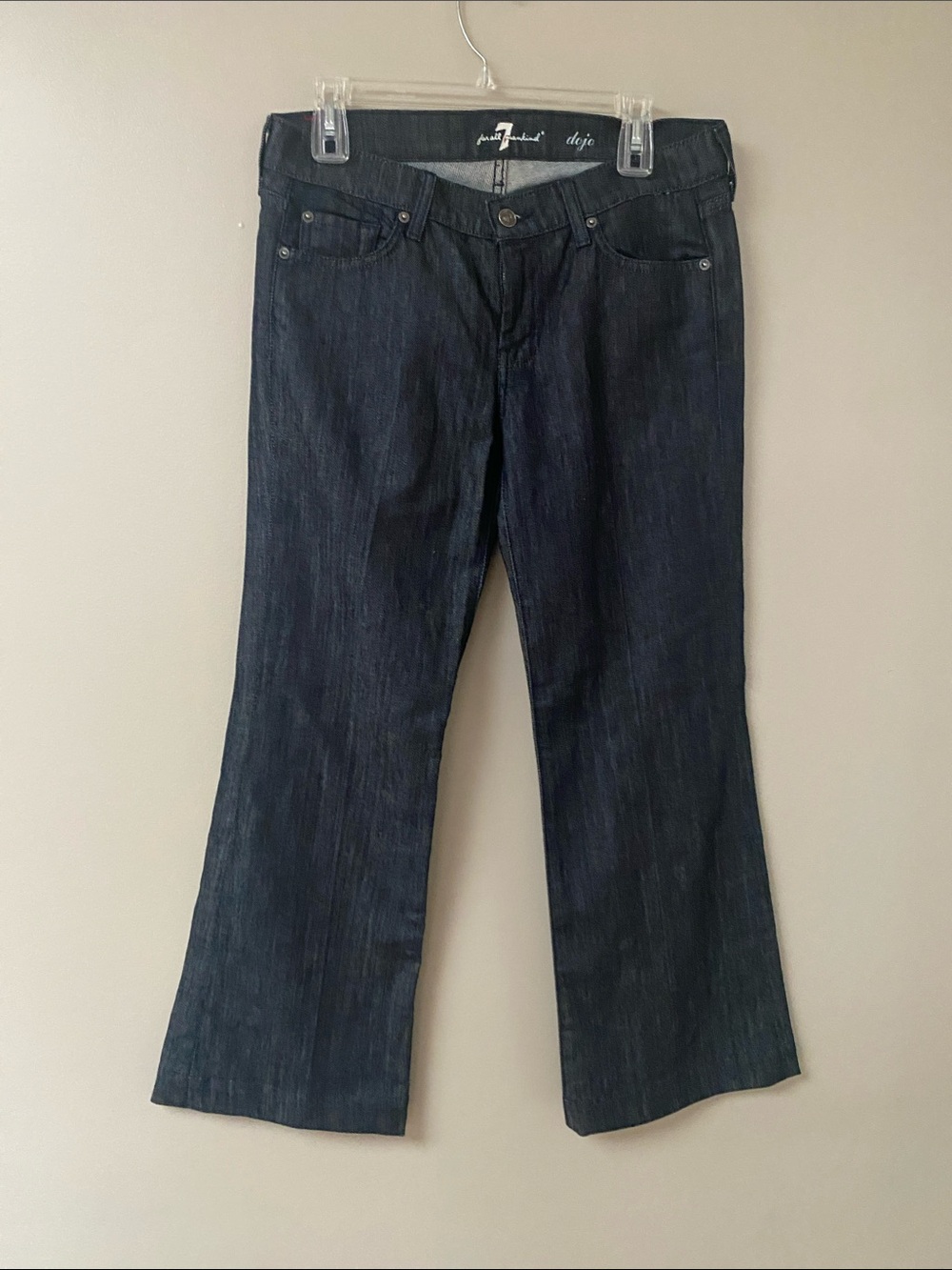 7 For All Mankind Women's Dark Blue Dojo Flare Wide Leg Jeans size 29